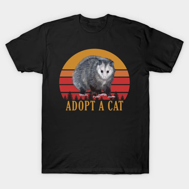 Adopt a Cat Funny Possum Vintage T-Shirt by giovanniiiii